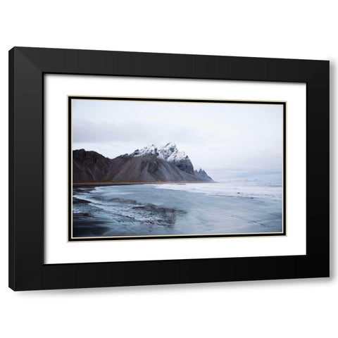 Vestrahorn Black Modern Wood Framed Art Print with Double Matting by Marshall, Laura