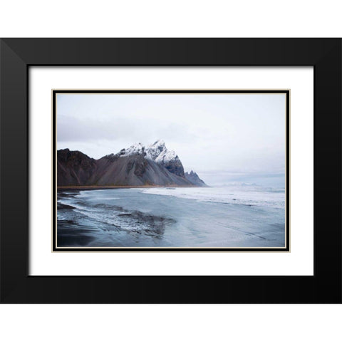 Vestrahorn Black Modern Wood Framed Art Print with Double Matting by Marshall, Laura