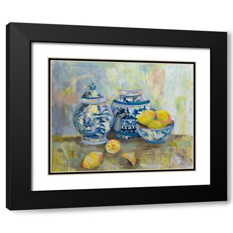 Lemon Life Black Modern Wood Framed Art Print with Double Matting by Vertentes, Jeanette