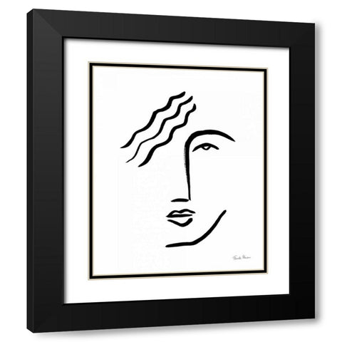 Faces I Black Modern Wood Framed Art Print with Double Matting by Zaman, Farida