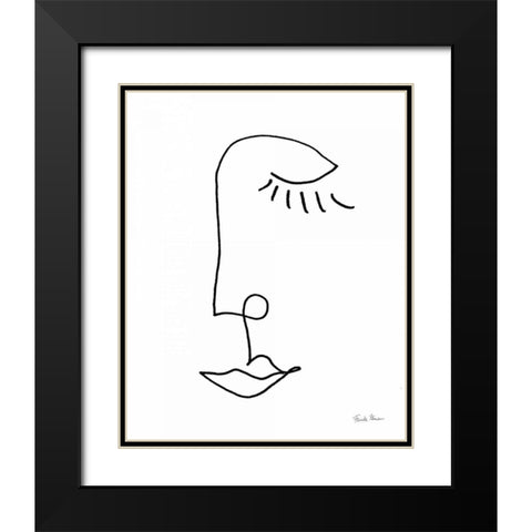 Faces II Black Modern Wood Framed Art Print with Double Matting by Zaman, Farida