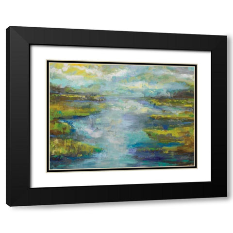 Quietude Black Modern Wood Framed Art Print with Double Matting by Vertentes, Jeanette