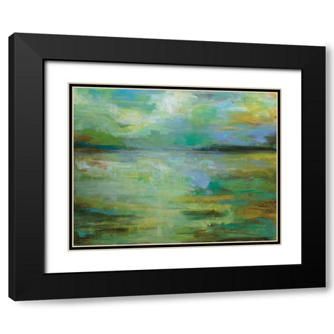 Calm Black Modern Wood Framed Art Print with Double Matting by Vertentes, Jeanette