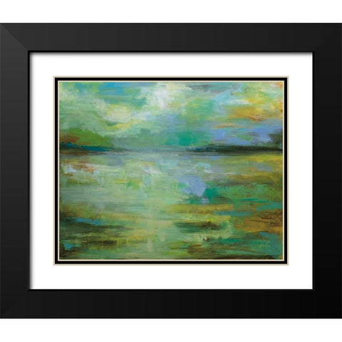 Calm Black Modern Wood Framed Art Print with Double Matting by Vertentes, Jeanette