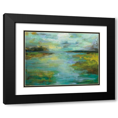 Serene Black Modern Wood Framed Art Print with Double Matting by Vertentes, Jeanette