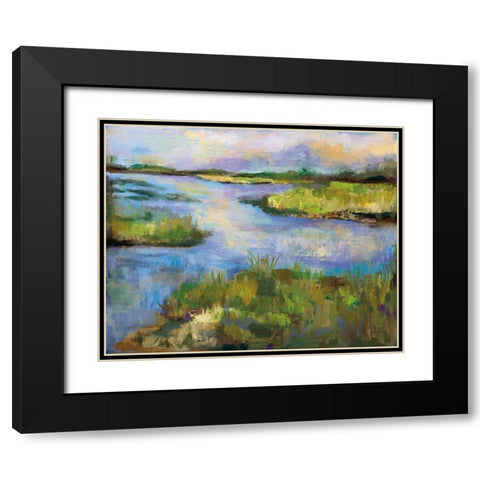 Connecticut Marsh Black Modern Wood Framed Art Print with Double Matting by Vertentes, Jeanette