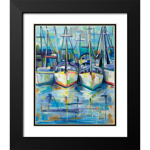 Morning Dock Black Modern Wood Framed Art Print with Double Matting by Vertentes, Jeanette