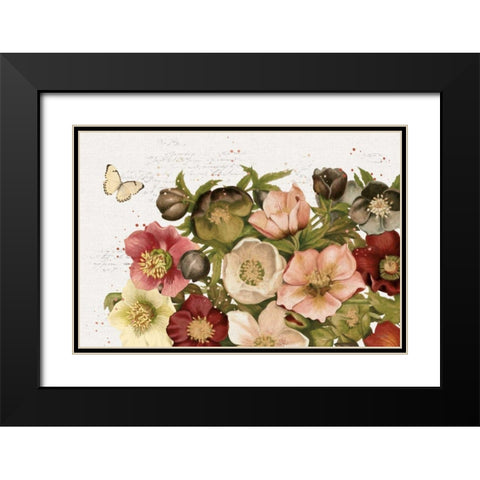 Vintage Petals I Black Modern Wood Framed Art Print with Double Matting by Pertiet, Katie