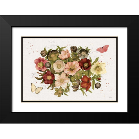 Vintage Petals IV Black Modern Wood Framed Art Print with Double Matting by Pertiet, Katie