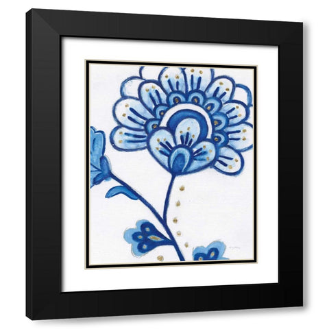 Flora Chinoiserie III Black Modern Wood Framed Art Print with Double Matting by Adams, Emily