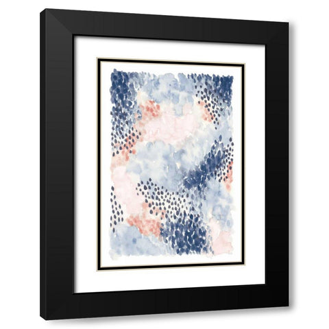 Spring Blooms I Blue Black Modern Wood Framed Art Print with Double Matting by Marshall, Laura