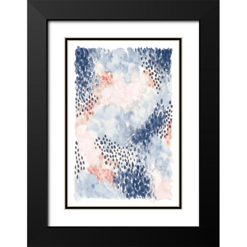 Spring Blooms I Blue Black Modern Wood Framed Art Print with Double Matting by Marshall, Laura