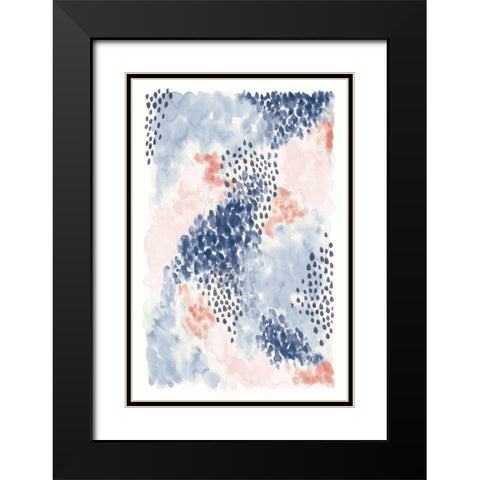 Spring Blooms II Blue Black Modern Wood Framed Art Print with Double Matting by Marshall, Laura