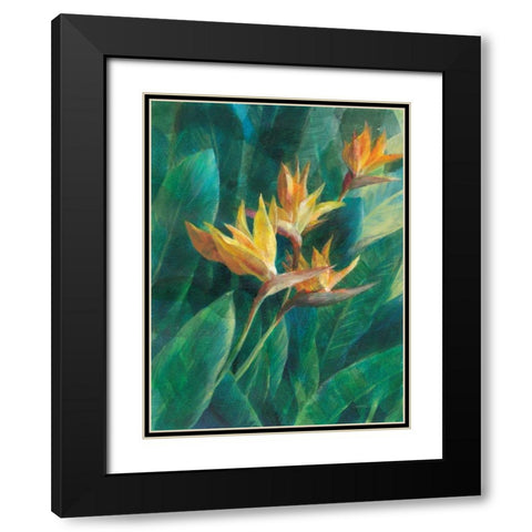 Bird of Paradise I Black Modern Wood Framed Art Print with Double Matting by Nai, Danhui