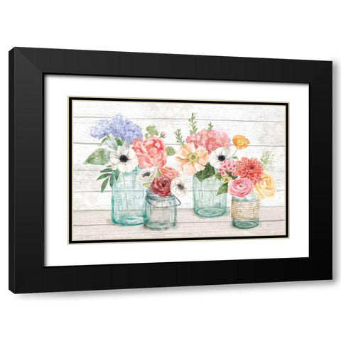 Pastel Flower Market I Black Modern Wood Framed Art Print with Double Matting by Urban, Mary