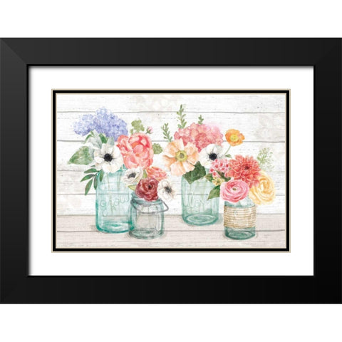 Pastel Flower Market I Black Modern Wood Framed Art Print with Double Matting by Urban, Mary