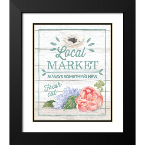 Pastel Flower Market V Black Modern Wood Framed Art Print with Double Matting by Urban, Mary