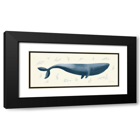 Ocean Life Whale Black Modern Wood Framed Art Print with Double Matting by Thorns, Becky