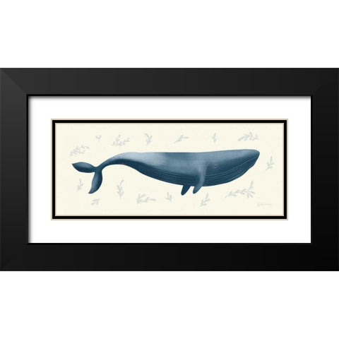 Ocean Life Whale Black Modern Wood Framed Art Print with Double Matting by Thorns, Becky