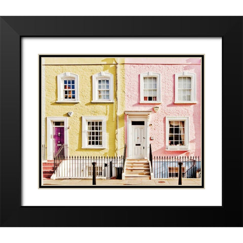 London Houses Spring Black Modern Wood Framed Art Print with Double Matting by Bevan, Keri