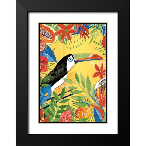 Tutti Frutti VI v2 Black Modern Wood Framed Art Print with Double Matting by Zaman, Farida