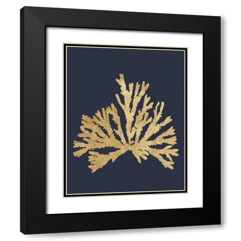 Pacific Sea Mosses IV Indigo Black Modern Wood Framed Art Print with Double Matting by Wild Apple Portfolio