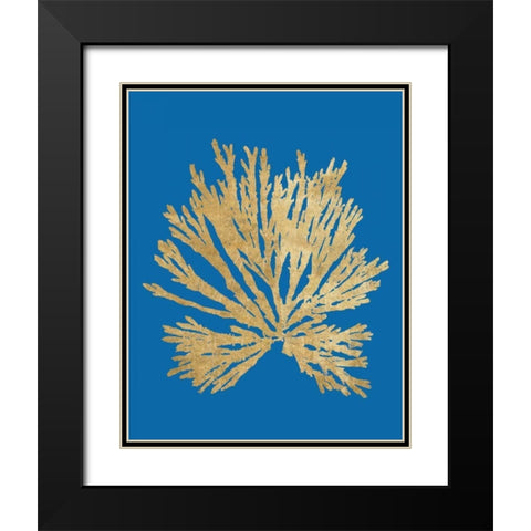 Pacific Sea Mosses II Blue Black Modern Wood Framed Art Print with Double Matting by Wild Apple Portfolio