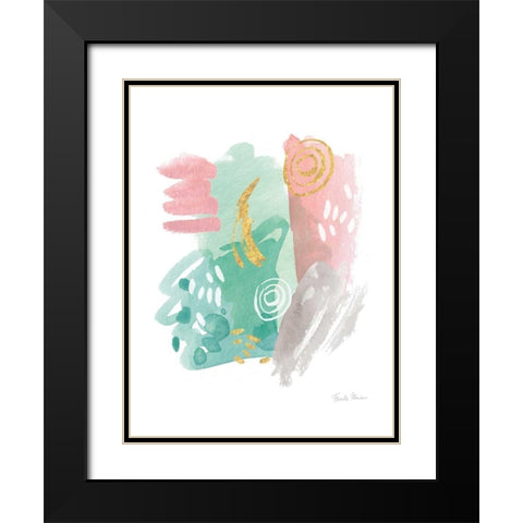 Faridas Abstract I v2 Black Modern Wood Framed Art Print with Double Matting by Zaman, Farida