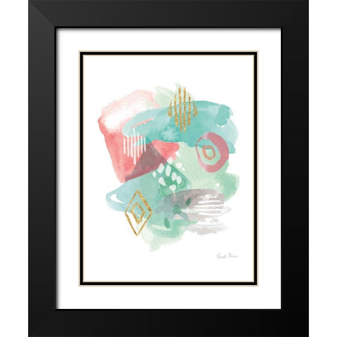 Faridas Abstract III v2 Black Modern Wood Framed Art Print with Double Matting by Zaman, Farida