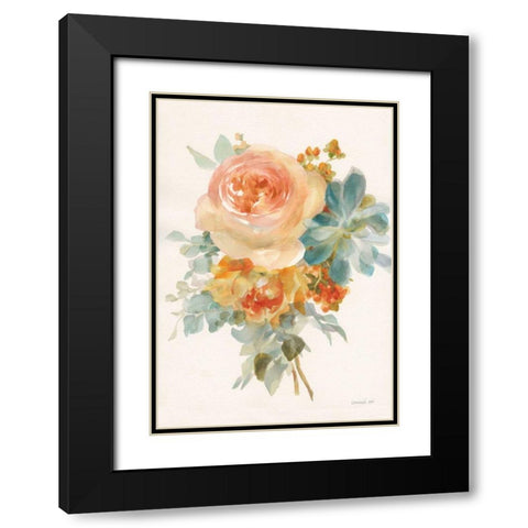 Autumn Garden Bouquet II v2 Black Modern Wood Framed Art Print with Double Matting by Nai, Danhui