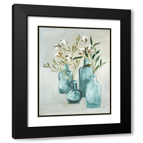 Cotton Still Life II Blue Black Modern Wood Framed Art Print with Double Matting by Purinton, Julia
