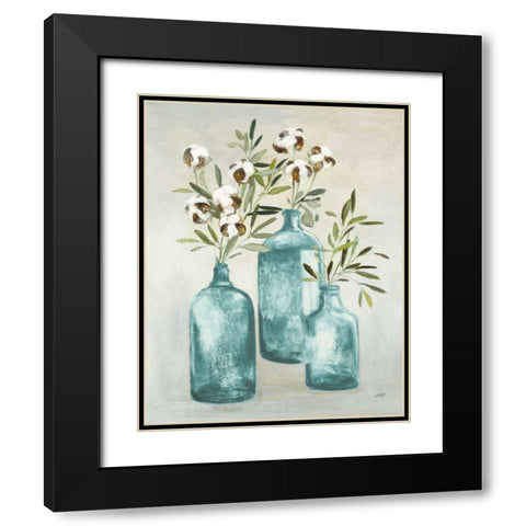 Cotton Still Life III Blue Black Modern Wood Framed Art Print with Double Matting by Purinton, Julia