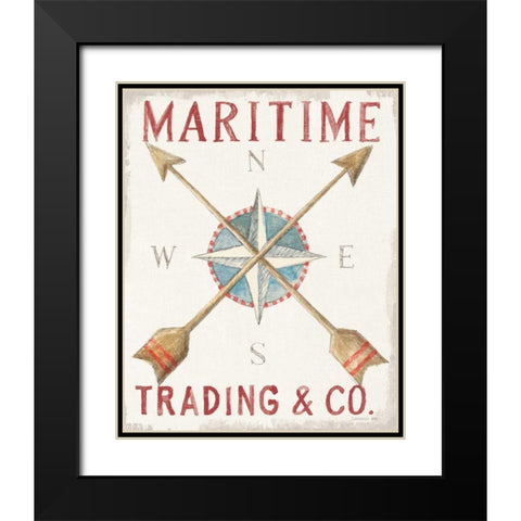 Floursack Nautical VI Red Black Modern Wood Framed Art Print with Double Matting by Nai, Danhui