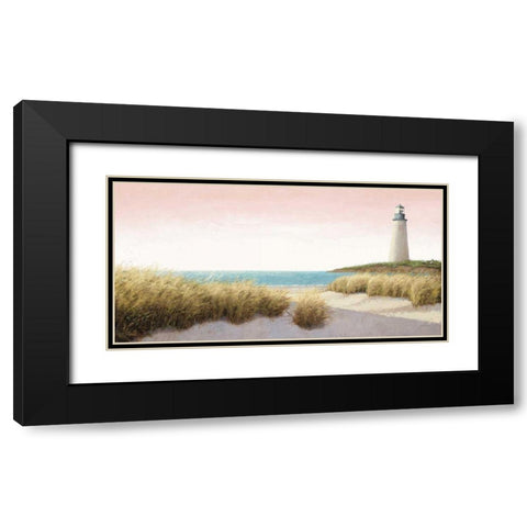 Lighthouse by the Sea Blush Black Modern Wood Framed Art Print with Double Matting by Wiens, James