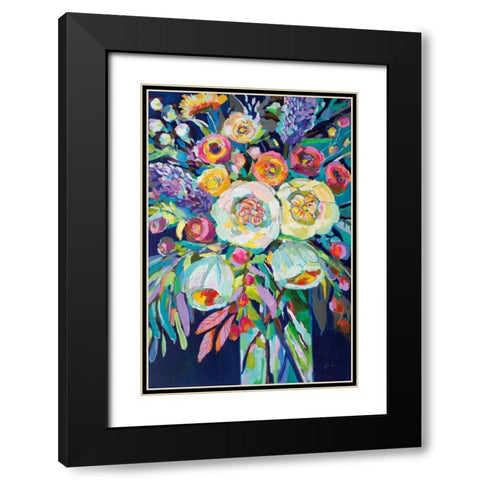 Lilys Bouquet Black Modern Wood Framed Art Print with Double Matting by Vertentes, Jeanette