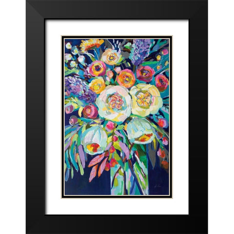 Lilys Bouquet Black Modern Wood Framed Art Print with Double Matting by Vertentes, Jeanette