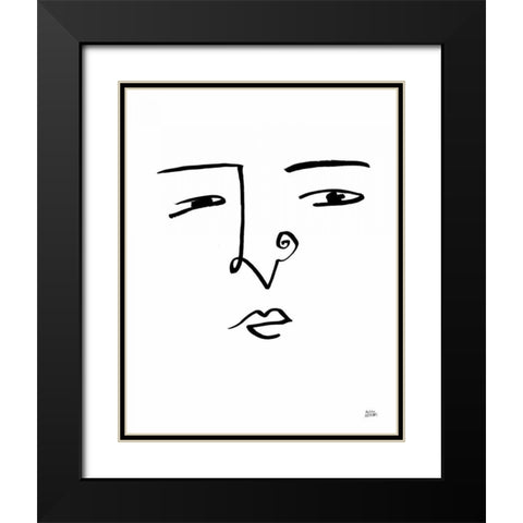 Making Faces VII Black Modern Wood Framed Art Print with Double Matting by Averinos, Melissa