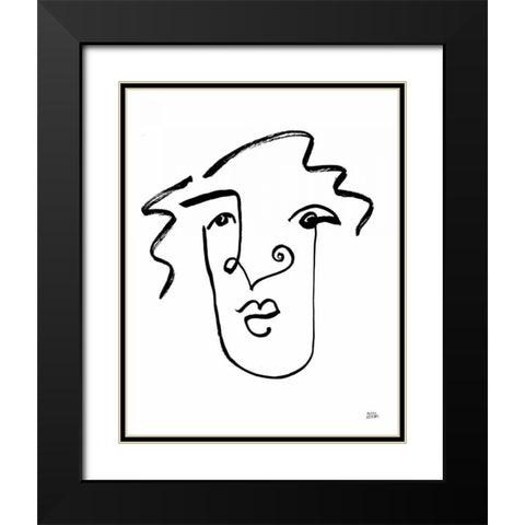 Making Faces VIII Black Modern Wood Framed Art Print with Double Matting by Averinos, Melissa