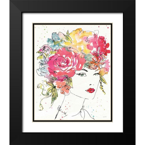 Floral Figures I Black Modern Wood Framed Art Print with Double Matting by Tavoletti, Anne