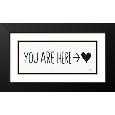 You Are Here BW Black Modern Wood Framed Art Print with Double Matting by Mullan, Michael