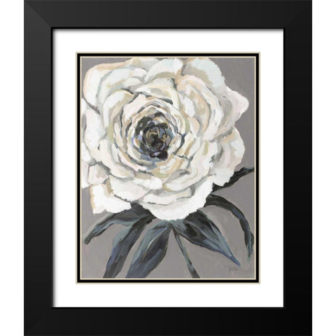 Rose Neutral Black Modern Wood Framed Art Print with Double Matting by Vertentes, Jeanette