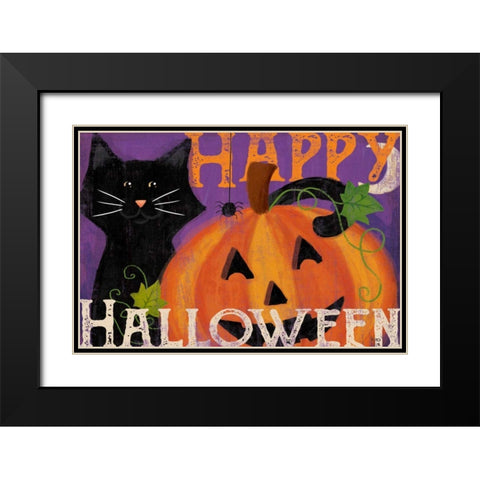 Festive Felines I Black Modern Wood Framed Art Print with Double Matting by Charron, Veronique