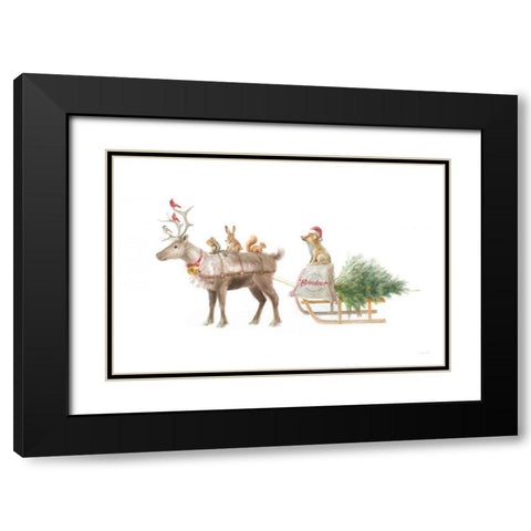 Woodland Celebration I on White Black Modern Wood Framed Art Print with Double Matting by Nai, Danhui