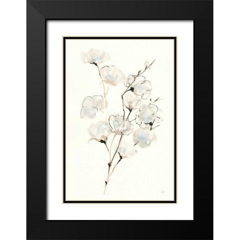 Summer Cotton III Black Modern Wood Framed Art Print with Double Matting by Paschke, Chris