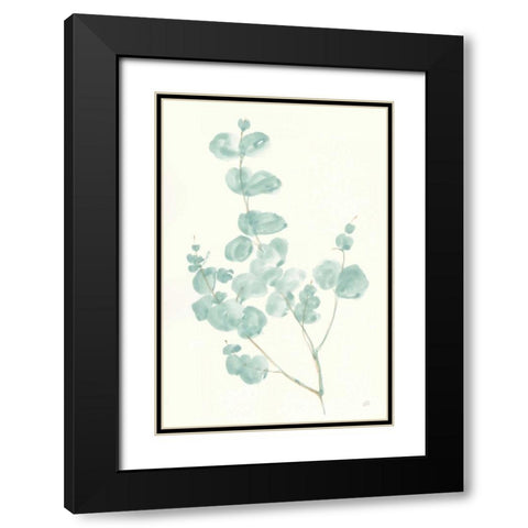 Eucalyptus Branch I Black Modern Wood Framed Art Print with Double Matting by Paschke, Chris