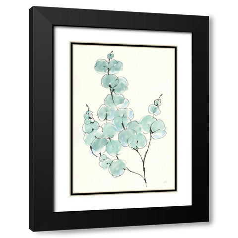 Eucalyptus Branch III Black Modern Wood Framed Art Print with Double Matting by Paschke, Chris