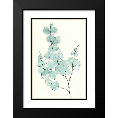 Eucalyptus Branch III Black Modern Wood Framed Art Print with Double Matting by Paschke, Chris