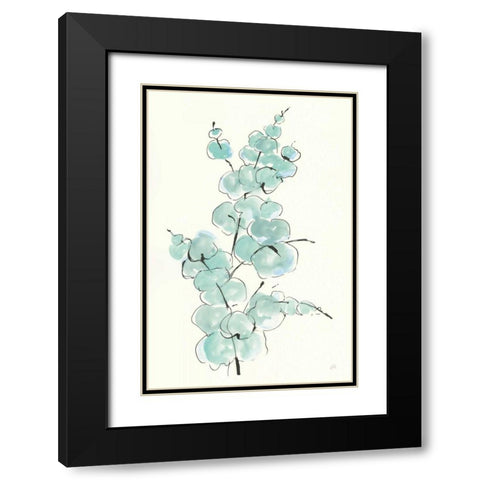 Eucalyptus Branch IV Black Modern Wood Framed Art Print with Double Matting by Paschke, Chris