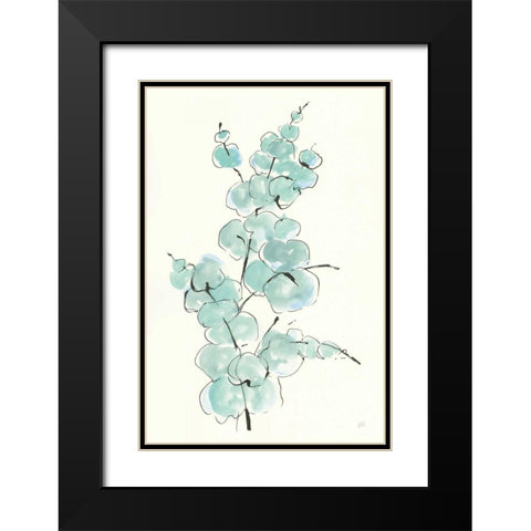 Eucalyptus Branch IV Black Modern Wood Framed Art Print with Double Matting by Paschke, Chris