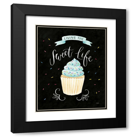 Sweet Life IV Dark Black Modern Wood Framed Art Print with Double Matting by Jackson, Jenaya